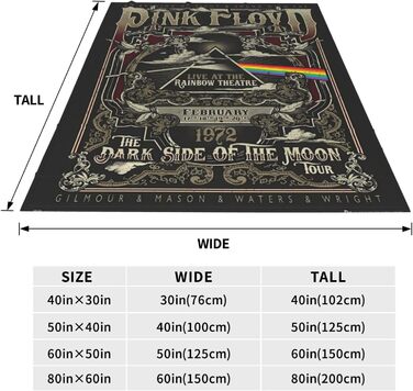 Флісова ковдра Pink Rainbow Floyd, легка, ультрам&39яка ковдра з мікрофібри для дивана, кушетки, ліжка, кемпінгу, подорожей суперм&39яка, затишна ковдра з мікрофібри, 203,2 x 152,4 см (як на фото 80&39x60&39)