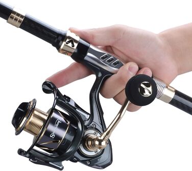 Телескопічна вудка та котушка, комбінована з вуглецевого волокна, для морської та прісної води, комплект спінінгових вудок з 13 1 екранованими кульковими підшипниками, котушка BB, набір для подорожей та риболовлі 2,1 м/6,9 футів