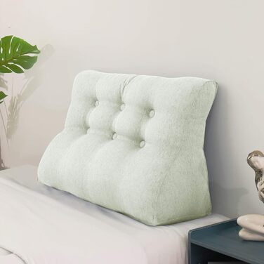 Подушка для спини Johnear, поперекова подушка для спинки дивана-ліжка, подушка для читання, велика подушка для книги, високе узголів&39я ліжка, дворядна клиноподібна подушка, настінна подушка, подушка для ніг (бежевий, 100 x 26 x 55 см) бежевий 100 x 26 x