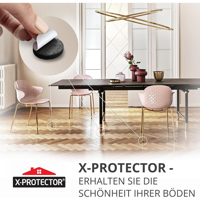 Набір самоклеючих повстяних накладок для меблів 235 шт, чорні X-Protector