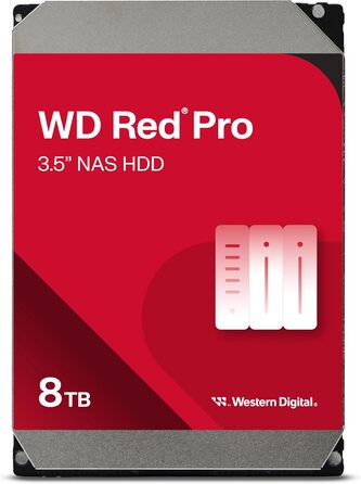 Внутрішній жорсткий диск WD Red Pro 8TB NAS 3.5" клас 7200 об/хв, SATA 6 Гбіт/с, CMR, 256 МБ кешу, версія 2025, 8 ТБ