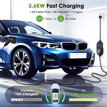 Зарядний пристрій для електромобілів EVJUICION тип 2, зарядний пристрій із затримкою зарядки тип 2, запрограмований з дисплеєм 8-1