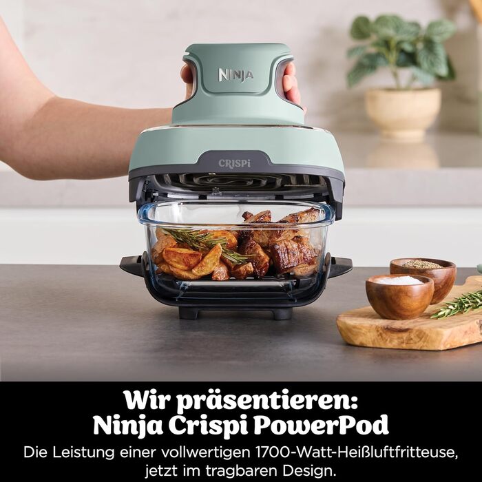 Портативна аерофритюрниця Ninja CRISPi, 3,8 л, 4-в-1, 1700 Вт, Sage