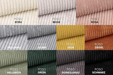 Кутовий диван з вітальнею, L-подібний кутовий диван, 3-місний диван, м&39який диван, зручний диван з пуфом для вітальні, розкладний диван, стильний вельветовий диван, Modena Studio, бежевий, правий, бежевий