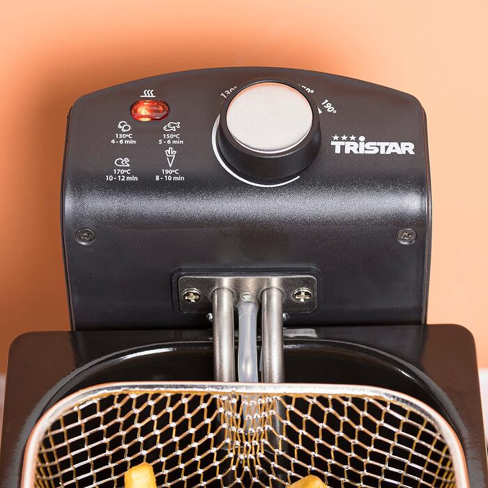 Фритюрниця Tristar 3 л, 2000 Вт, термостат, емальований контейнер, зона охолодження, FR-6946, сірий без вікна та фільтра