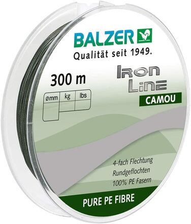 Плетена волосінь Balzer Iron Line 4 Camou довжиною 300 м