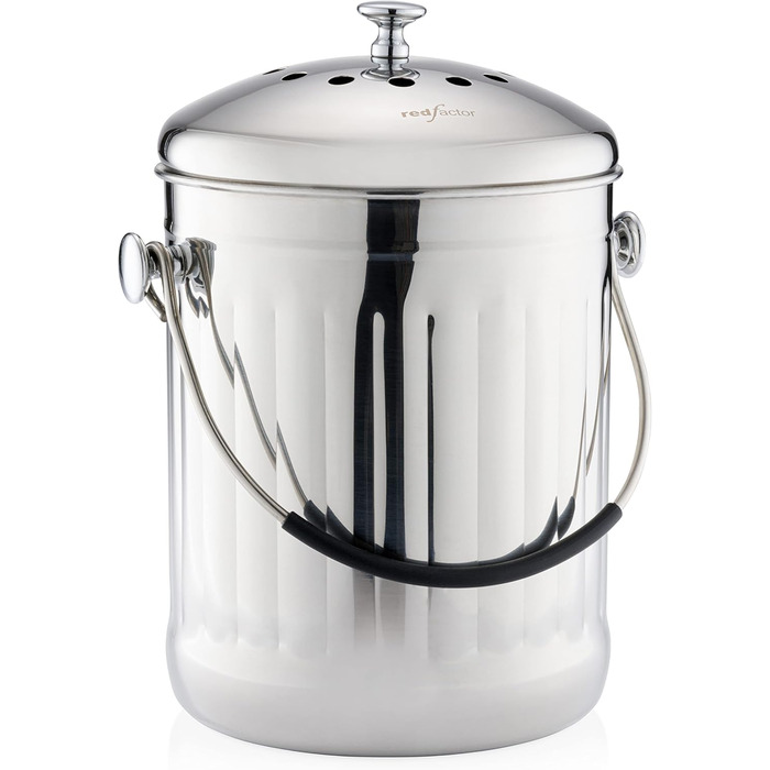 Преміум контейнер для компосту для кухні з нержавіючої сталі Без запаху - Контейнер для органічних відходів - У комплекті з безкош