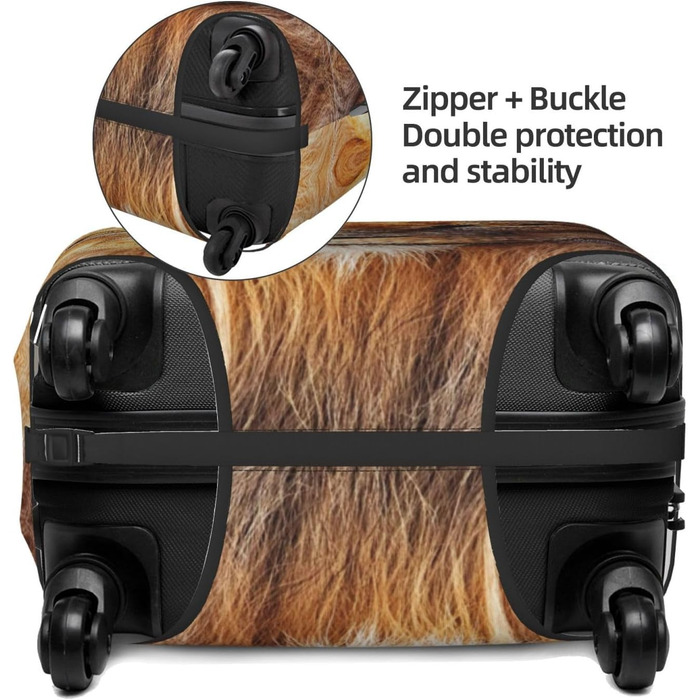 Чохол для валізи Cool Lion, міцний захист багажу, підходить для валіз розміром 45.7-81.3 см, Чорний, Великий