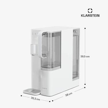 Система зворотного осмосу Klarstein VitalPour - 5-ступінчастий фільтр для осмосу, гаряча вода за 3 секунди, бак 5 л і глечик 1,5 л, 5 рівнів температури, сенсорний дисплей, блокування від дітей, легке встановлення