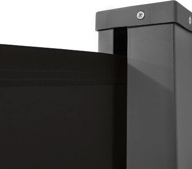 Розсувна бічна маркіза, екран для забезпечення конфіденційності, сонцезахисний козирок, вітрозахисна, водостійка поліестерова бічна рулонна штора з алюмінієвого настінного кронштейна для патіо, балкона, забезпечення конфіденційності (100x300 см, антрацит)