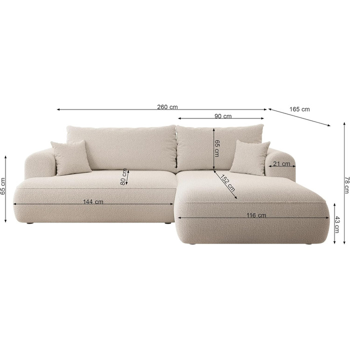 Диван Selsey, кутовий диван, кутовий диван, розкладний диван-ліжко, з функцією зберігання, легкий у догляді, поліуретанова піна, L-подібна форма, лівий, OVO, сірий велюровий вигляд, Castel