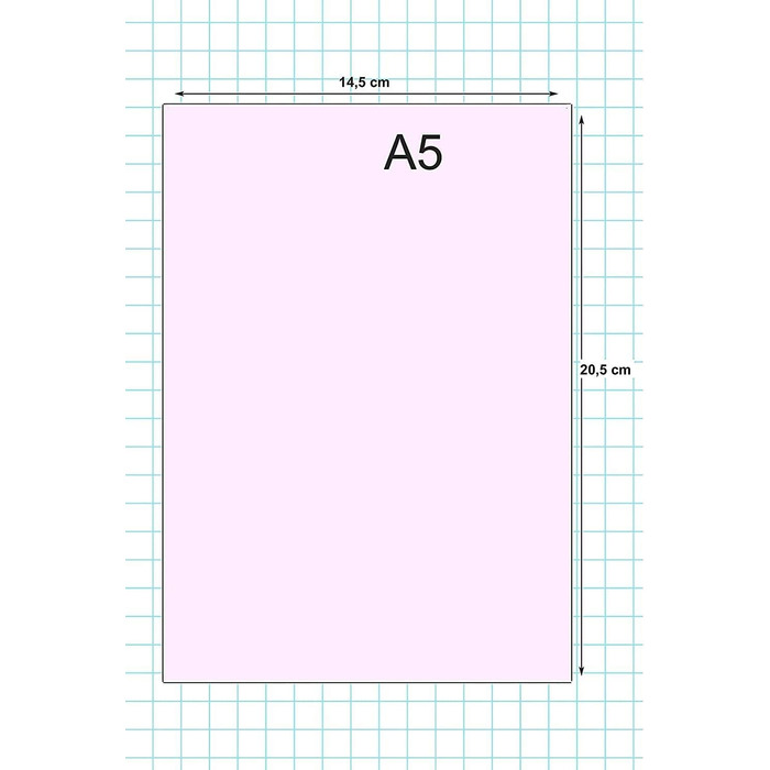 Аркушів (400 стор.), білий папір, 120 г. А5, 14,5 х 20,5 см, у квадраті 5 мм., 200