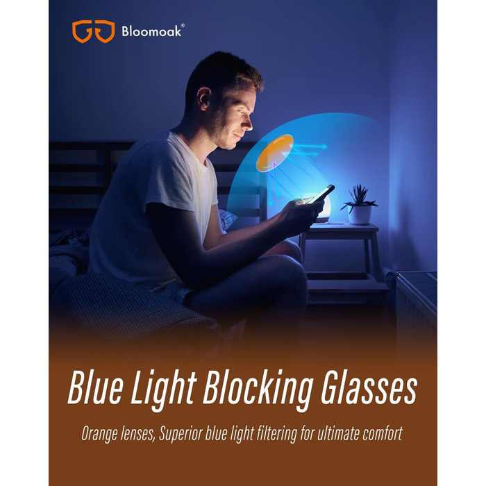 Окуляри Bloomoak Blue Light, ігрові ретро-круглі окуляри, знімають втому очей і покращують сон, підходять для екранів Бурштиновий - 99 - чорна ретро-оправа Помаранчевий - ніч