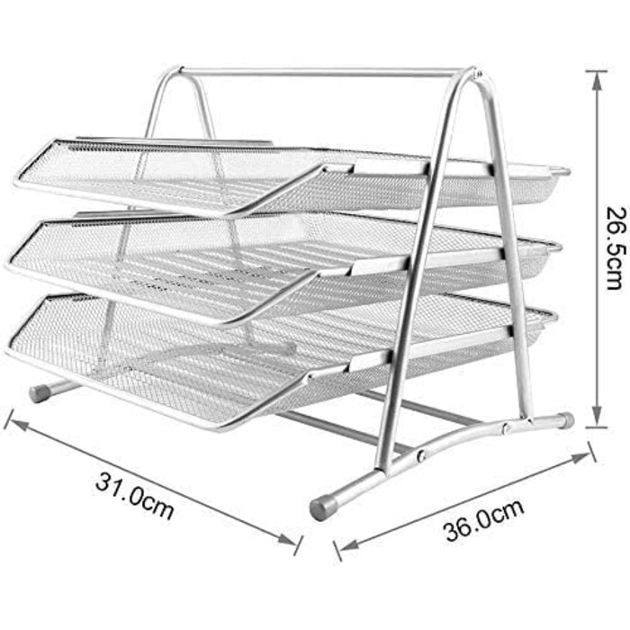 Металевий лоток для документів 3 відділення, настільний органайзер з листовим лотком для документів формату А4, настільний лоток, шафи для документів, комп'ютерний стіл, органайзер для шухляд