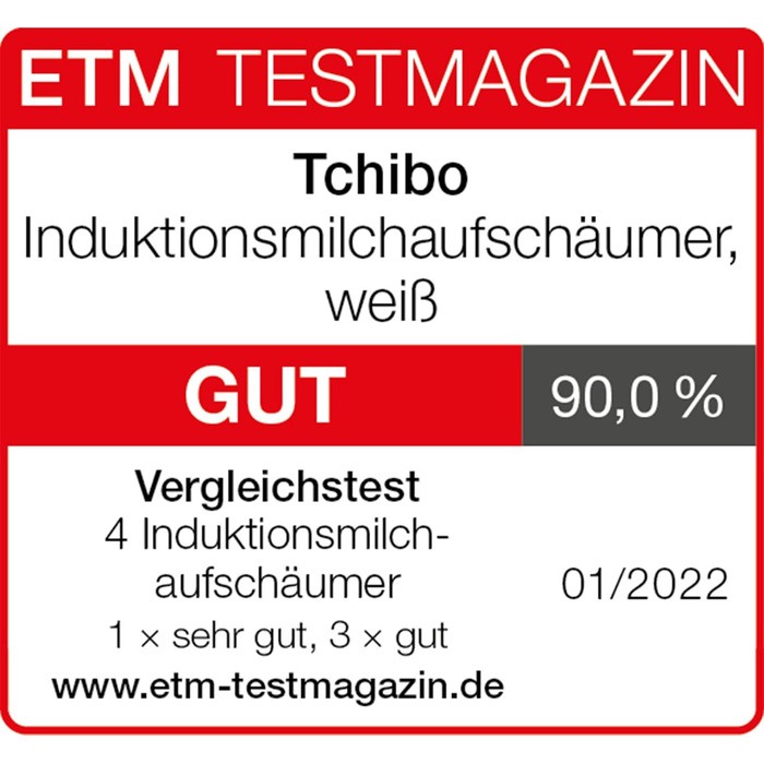 Індукційний спінювач молока Tchibo, не нагрівається, можна мити в посудомийній машині, тепла і холодна молочна піна, для латте мак