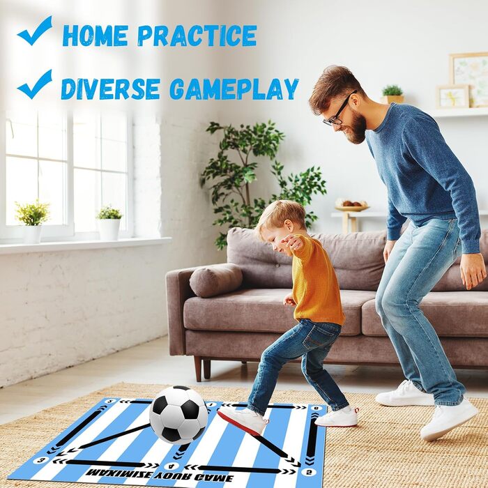 Тренувальний килимок для футболу, футбольний килимок, килимок для тренувань зі степ-футболу, нековзний тренувальний килимок для степ-футболу, 60x90 см, амортизуючий футбольний килимок, тренувальний килимок для контролю м&39яча