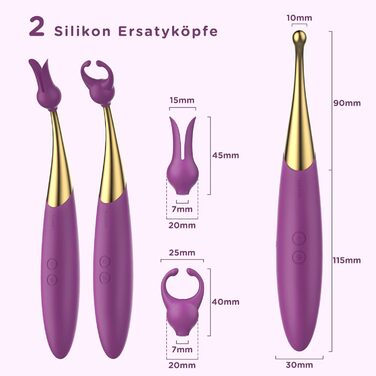 Вібратори для стимуляції клітора, високочастотний силіконовий вібратор для соска, фалоімітатори, анальні вібратори, секс-іграшки, вібрація для жінок, пара, 2 вібраційні головки, замінні з 25 режимами вібрації, фіолетовий
