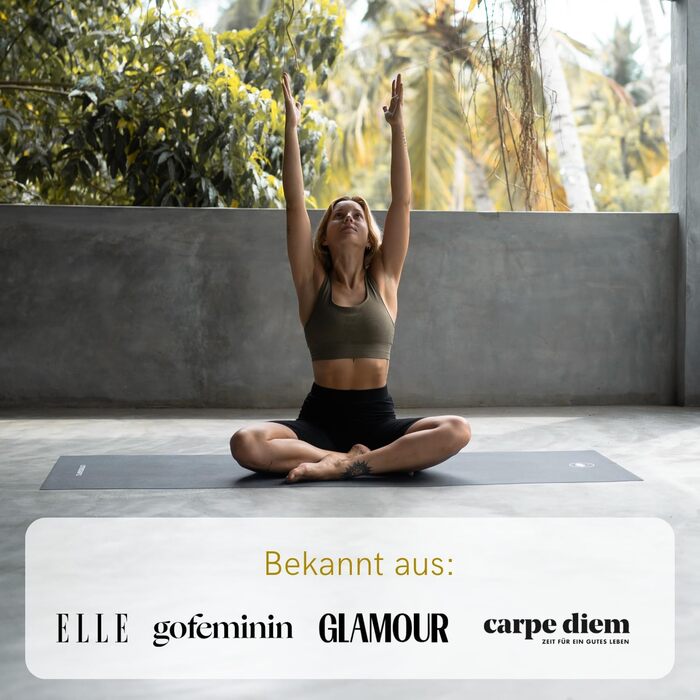 Килимок для йоги Lotuscrafts, тонкий та складаний, виготовлений з натурального каучуку, зроблено в Іспанії, легкий дорожній килимок вагою 1 кг, 185 x 65 x 0,13 см, тонкий килимок для йоги для використання в дорозі, колір індиго