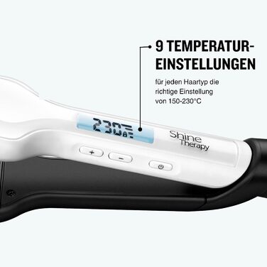 Випрямляч для волосся Remington Shine Therapy Wide S8550, широкі пластини, LCD-дисплей, 150230C