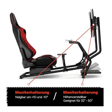 Симулятор кабіни гоночного сидіння - повністю регульований з кріпленням на екран