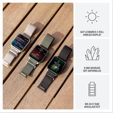 Мм) - смарт-годинник з GPS, 2-дюймовий AMOLED-дисплей, до 8 днів роботи від акумулятора, понад 100 спортивних програм, цілодобові функції для здоров&39я та благополуччя, телефонія, екранна клавіатура, карти, світлодіодний ліхтарик, 1 (51