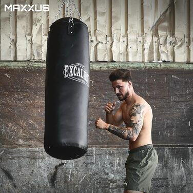 Боксерська груша MAXXUS PRO 120/100/80 - Наповнена, підвісна, чотириточковий сталевий ланцюг, 120x35см / 100x30см / 80x30см, 20-34