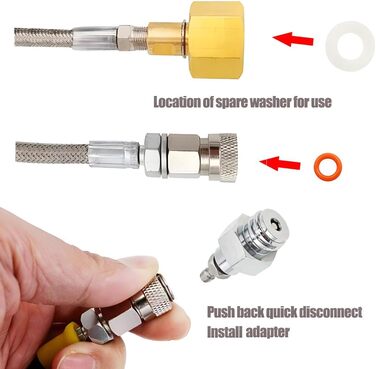 Адаптер шланг високого тиску 150 см для більших балонів CO2 підходить для виробника газованої води Grohe Blue Home для перенесення шланга CO2