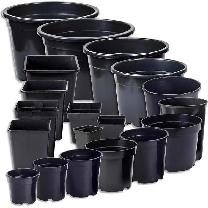 Горщик для рослин 11 L чорний 25x25x26 см Горщик для квітів Кашпо Горщики для рослин, 20 шт.