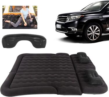 Надувний матрац AYNEFY для автомобілів позашляховиків, портативний надувний матрац, товстіший надувний матрац для заднього сидіння автомобіля (чорний)
