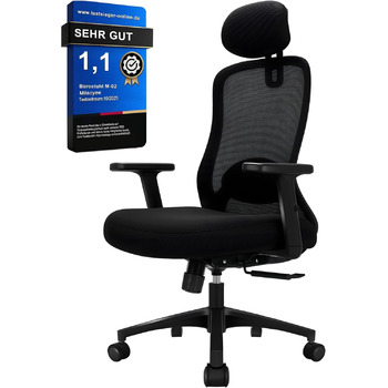 Ергономічне офісне крісло Storeo Imp, до 150 кг, сітка, чорний