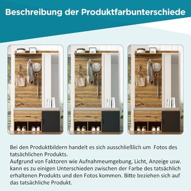 Набір вішалок для одягу Ymkua настінна вішалка, набір вішалок для передпокою з підставкою для взуття, дзеркалом і подушками, набір