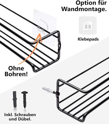 Настінна підставка для спецій Deco haus (свердління не потрібне) З 24 БАНКАМИ ДЛЯ СПЕЦІЙ ТА ЕТИКЕТКАМИ - Підвісна підставка для спецій, комплект з 4 шт. - Чорний тримач для спецій (свердління не потрібне) - Органайзер для спецій - Кришки з нержавіючої ста