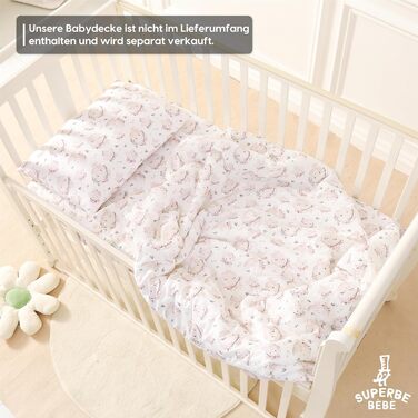 Дитяча подушка SUPERBE BEBE з бавовняною наволочкою - Подушка для дітей від 1 до 3 років розміром 33x45см - М'яка подушка Гіпоалер