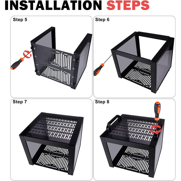 Серверна стійка GeeekPi 4U, 10-дюймова мережева стійка для серверів, мережевого та аудіо/відео обладнання, кріплення для стійки DeskPi RackMate T0 Plus, глибина 260 мм, чорний колір, 4U x 10,23&quot x Ш