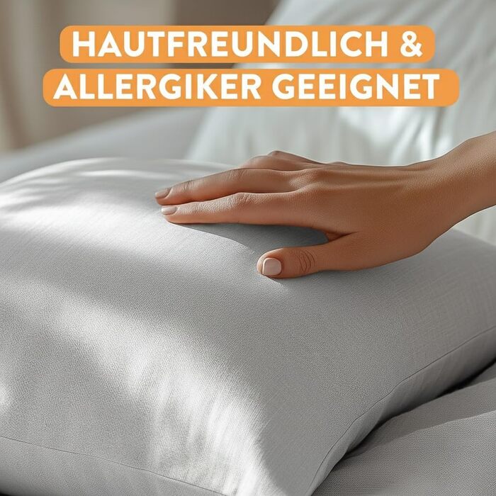 Комплект з 2 шт. - Готельні подушки, ультрам&39яка суміш пера та пуху (90 пера, 10 пуху), зроблено в Німеччині, сертифіковано Oeko-TEX, універсальне призначення, підходить для цілорічного використання, 80x80 -