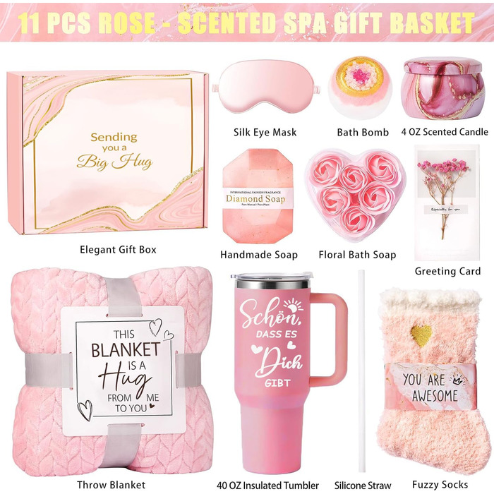 Подарунки для жінок, подарунковий набір для найкращої подруги, м&39які подарунки-ковдри для дівчини, мами, бабусі, сестри, дружини з винним келихом з нержавіючої сталі об&39ємом 40 унцій як подарунок на Різдво чи день народження, чудово, що ти існуєш