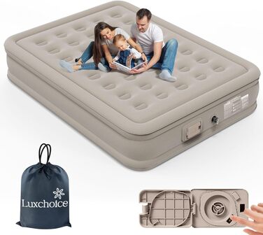 Надувний матрацу Luxchoice Air Bed для 2 осіб – самонадувний, з портативним насосом, для кемпінгу та дому