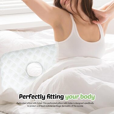 Подушки для пірсингу вушних отворів, подушки для пірсингу з отворами, подушки для вушних отворів, подушки для пірсингу у формі пончика, міні-ортопедичні подушки для вух для сну, для сну на боці, знеболення від болю в вухах (білі)