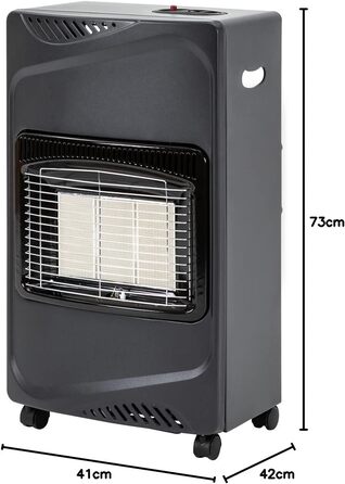 Газовий обігрівач Heidenfeld Inferno GH100, 4200 Вт, газовий обігрівач для використання в приміщенні, газова духовка, газовий обігрівач, газові балони до 15 кг, газовий шланг (чорний)