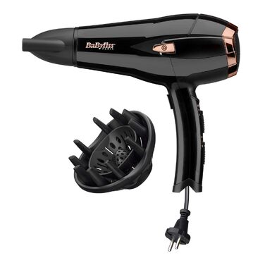 Набір BaByliss фен Cordkeeper 2000W з автоматичним змотуванням кабелю в ручку (D373E) та випрямляч Super Smooth з іонною технологією (ST393E, 140C - 235C), чорний