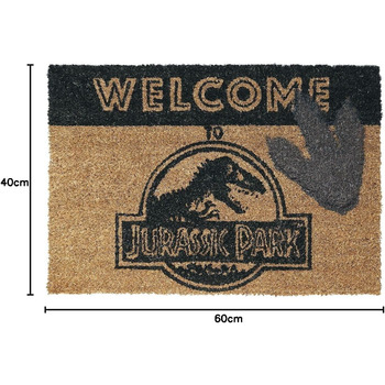 Килимок для дверей унісекс &quotПіраміда&quot, Парк Юрського періоду, багатокольоровий, полівінілхлорид 40 x 60 см, товар для фанатів, фільми 40 x 60 см (прямокутний), багатокольоровий