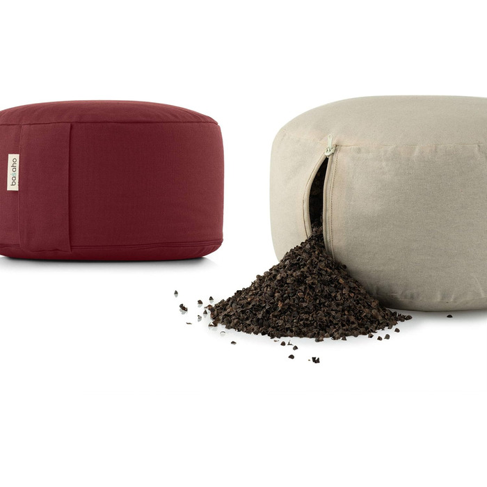 Подушка для медитації basaho WHEEL Zafu Подушка для йоги Органічна бавовна Гречана лушпиння Знімний чохол, який можна прати, світло-рожевий