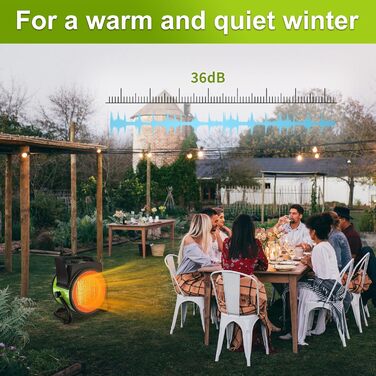 Енергозберігаючий керамічний радіаційний обігрівач GARDTECH з PTC, надзвичайно потужний електричний обігрівач, великий об&39єм повітря, будівельний обігрівач із захистом від перегріву, захистом від перекидання, термостатом, 2000 Вт, зелений