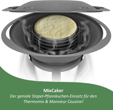 Млинниця MixCaker сумісна з Thermomix TM6, TM5, TM31, Monsieur Cuisine Connect, Trend, Smart, Аксесуари, 6 модулів, Млинці, Млинці, Млинці, Яєчня, Система укладання