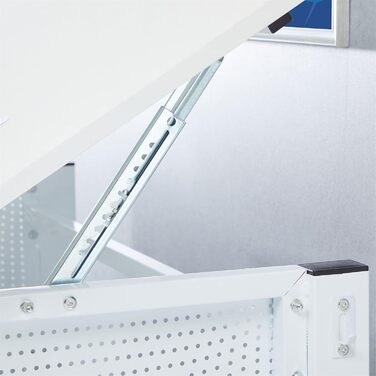 Дитяча парта CARO-Mbel Sari регульована по висоті в кольорі білий/білий, дитяча парта нахилена з пазом для ручок, шкільна парта з