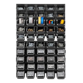 Настінний стелаж для майстерні KADAX, система зберігання 58x78 см, виготовлена з міцного пластику, стійкий до ультрафіолету, розширювані стінові панелі, стелаж для гаража (чорний, 50 шт. v2) 50 шт. v2 Чорний