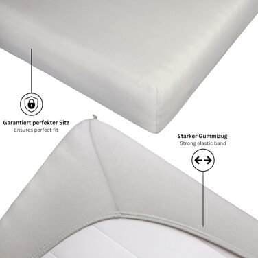 Простирадло Esprit з бавовняного джерсі 180x200 на пружинний матрац 200x200 сірого кольору - Розкішне простирадло на резинці 200x220 см готельної якості для матраців висотою до 30 см - Дихаюче та постільна білизна Oeko-Tex сірого кольору 180x200 см - 210x