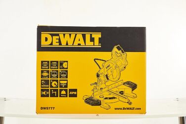 Панельна пила/дискова пила DEWALT (1800 Вт, регульоване огородження заготовки, індикатор лінії різу XPS, подовжувач тромбона з підшипниками ковзання та шарикопідшипниками SKF, блокування шпинделя) DWS777