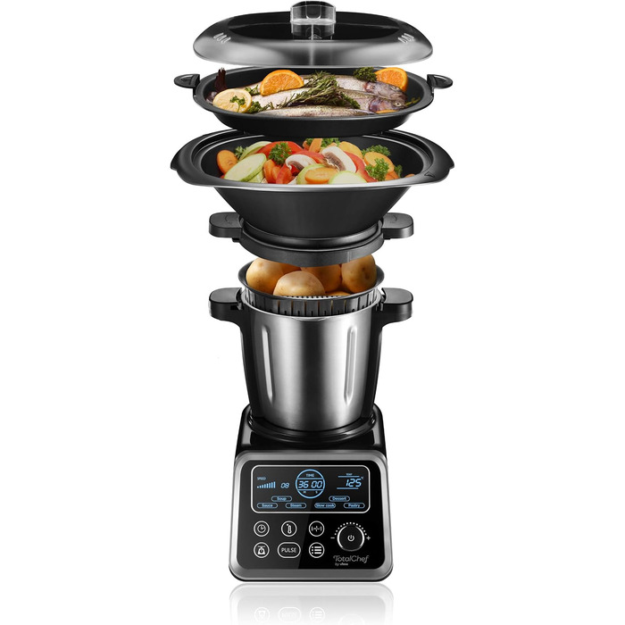 Кухонний комбайн Ufesa Totalchef RK5 з функцією приготування їжі, 1700 Вт, LCD-дисплей, чаша 3,5 л, книга рецептів PDF, BPA-free