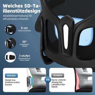 Ергономічне офісне крісло Storeo Imp модель I, до 150 кг, сітка, чорний